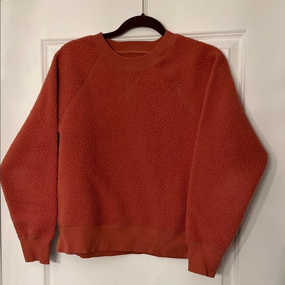 Everlane The Renew Fleece Raglan Sweatshirt - Coral​ - Picture 4 of 7